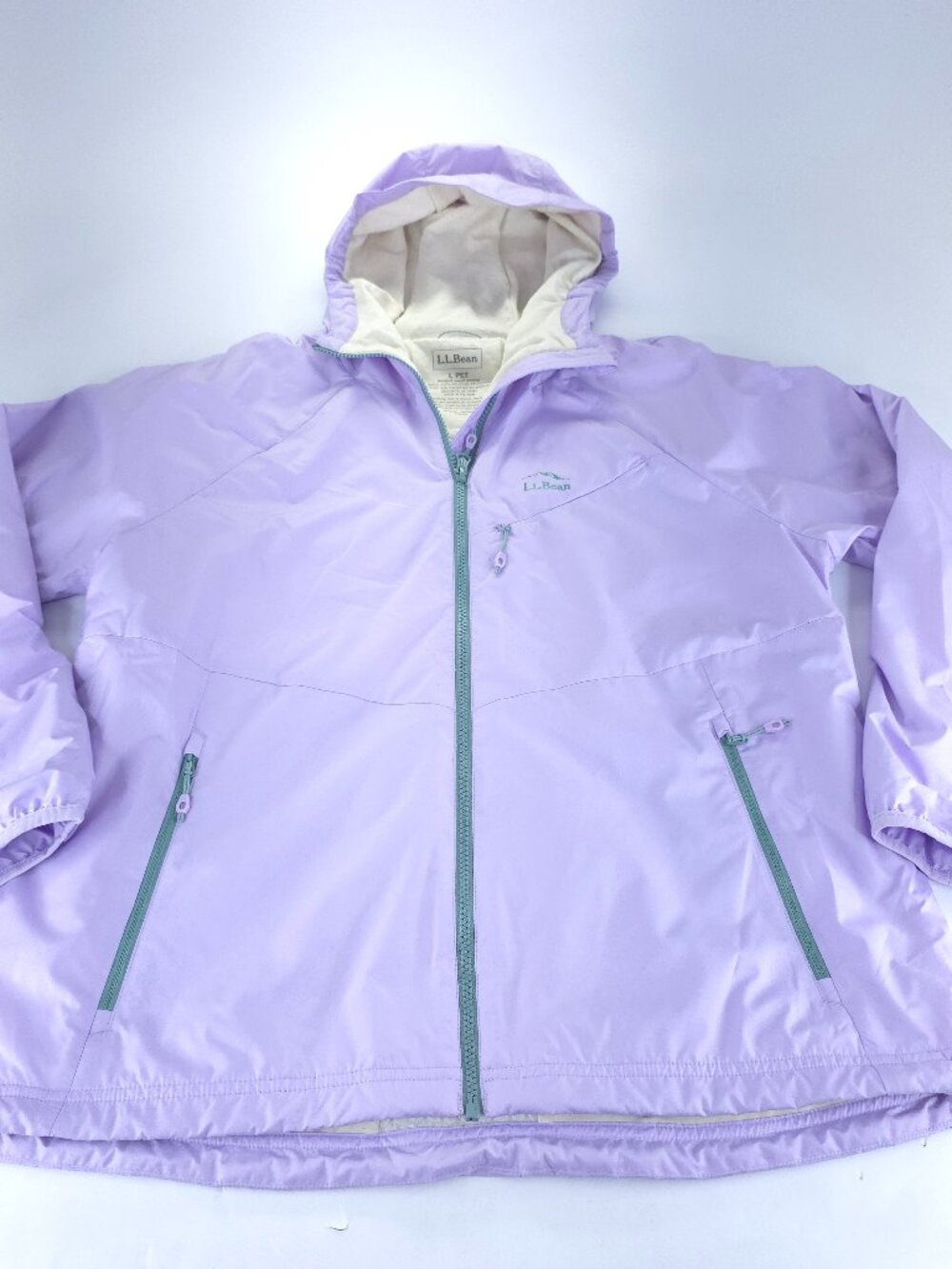 LL Bean Jacket Women L Petite Lilac Performance Fleece Lined Windbreaker